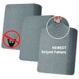 ZNSAYOTX Stretch Individual Cushion Covers Sofa Cushion Couch Seat Covers Slipcovers Soft Replacement Unique Pattern Furniture Protector with Elastic Bottom (Light Gray, 3 Pc Cushion Cover)
