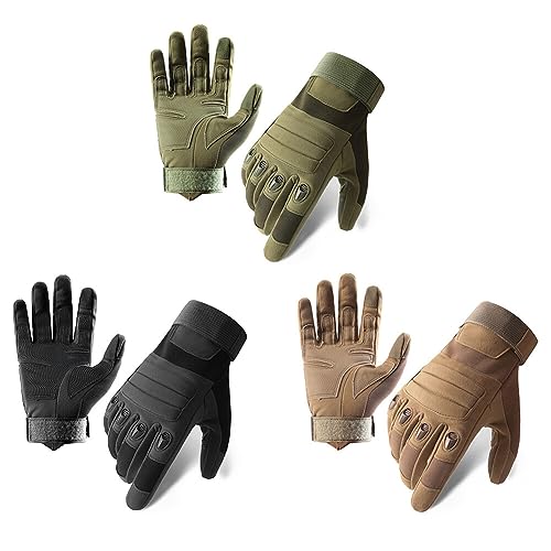 Surakey Men Touch Screen Work Gloves Motorcycle Dirt Bike Training Full Finger Gloves Mittens for Outdoor Sports Cycling Airsoft Hiking (Black M) - Image 7