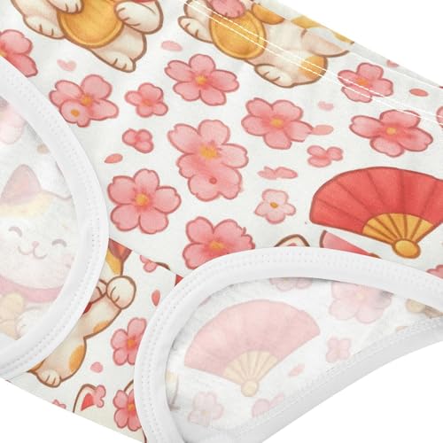 Joisal Cotton Toddler Girls Underwear Cute Cats Pink Flowers Panties for Girl Personalized Briefs Underpants 2t4