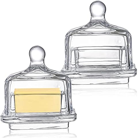 Dicunoy Glass Butter Dishes with Lids Cover