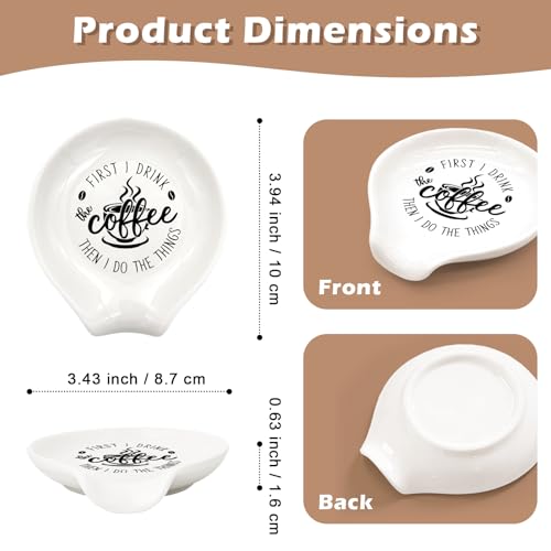 Ceramic Coffee Spoon Rest, Funny White Coffee Spoon Holder, Small Farmhouse Spoon Rest Accessories for Coffee Bar Kitchen Decor, Gift for Coffee Lovers, Friends, Birthday, Christmas