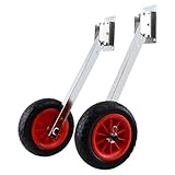 Hi.FANCY Stainless Steel Transom Launching Dolly Wheels Designed For Inflatable Fishing Boats And Rubber Dinghies Kayak Fishing Boat Transport Accessories Portable