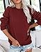 Bingerlily Womens Casual Long Sleeve Sweatshirt Crew Neck Cute Pullover Relaxed Fit Tops (Wine Red,Large)