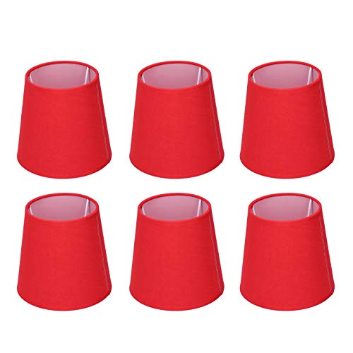 Tissting Pantalla De Tela De Barril, Pantalla De Pared De PVC De Tela MetáLica Roja, Pantalla De Lino Natural Hecha A Mano para LáMparas De Mesa Y LáMparas De Pie E14