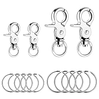 Cobee erkennungsmark Clips mit Ringen, 4 Stück Clips mit 10 Stück Ringen für Hunde- und Katzenhalsbänder, Geschirr