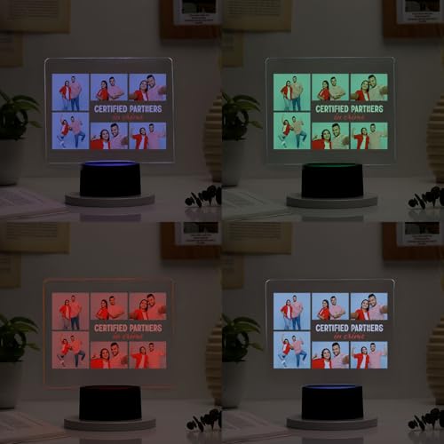 Image of IGP Personalized Siblings LED Photo Lamp | Same Day Delivery | Custom Acrylic Night Light with 7-Color RGB Lighting | Rakhi Gift for Brother & Sister | Birthday Present | Photo Lamp