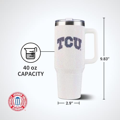 Image of The Memory Company Officially Licensed 40oz White Bling Game Day Tumbler, Texas Christian University