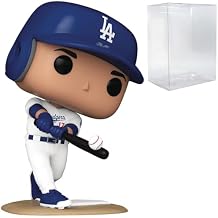 POP MLB Dodgers - Shohei Ohtani White Home Uniform Funko Vinyl Figure مع علبة حماية متوافقة، متعددة الألوان، 3.75 بوصة