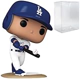 POP MLB: Dodgers - Shohei Ohtani (White Home Uniform) Funko Vinyl Figure (Bundled with Compatible Box Protector Case), Multicolor, 3.75 inches