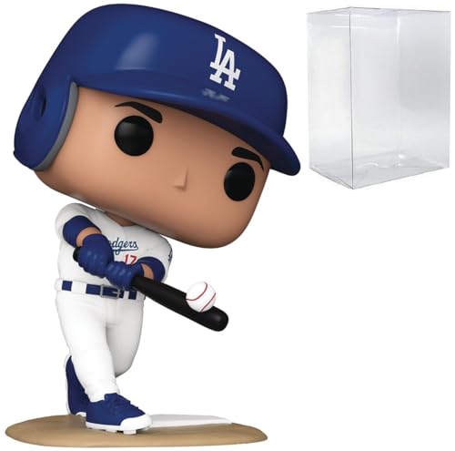 POP MLB: Dodgers - Shohei Ohtani (White Home Uniform) Funko Vinyl Figure (Bundled with Compatible Box Protector Case) Multicolor 3.75 inches