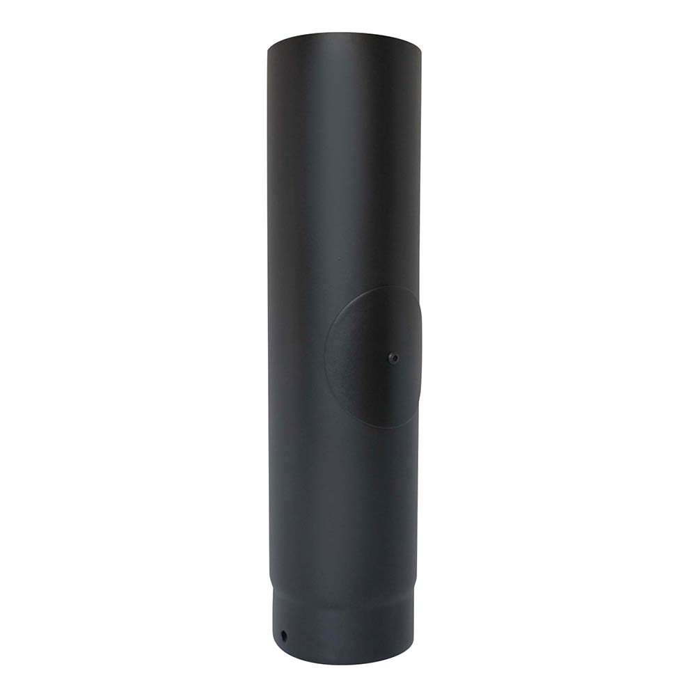 Black Stove Pipe - 150mm (6inch) Vitreous Enamel Flue Pipe with Door 500mm Length Award Winner 12 Year Warranty