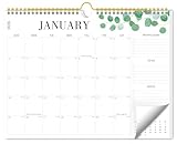 Aesthetic Wall Calendar 2025-2026, 17 Monthly Horizontal Hanging Calendar with Julian Dates from August 2025 to December 2026, 14.5