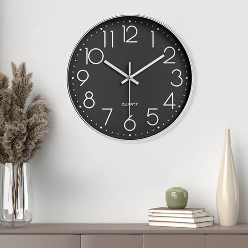 Horloge murale moderne en métal, silencieuse et sans tic-tac, idéale
