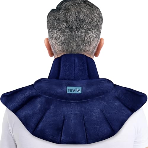 REVIX Calentador de cuello para microondas con calor húmedo, almohadilla térmica para microondas, para cuello, hombros y espalda, envoltura térmica para microondas, sin perfume