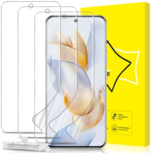 Rniidaaz 3+3 Pezzi Pellicola Protettiva TPU per Honor 90 – con Aiuto al Posizionamento, Protezione Fotocamera 9H, HD Trasparente, Anti-Graffio, Compatibile Custodie