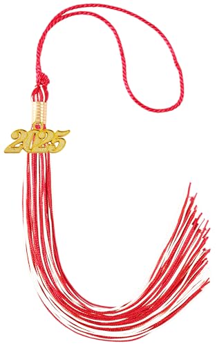 Image of Graduation Tassel 2025, Red and White Tassel 2025