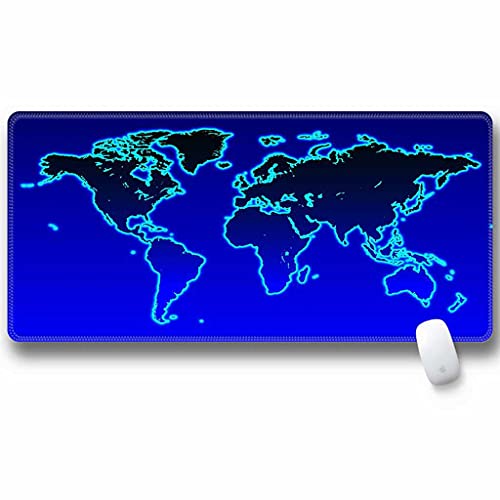 Tapis de souris XXL bleu dessin cartographique pour sublimer votre bureau gaming