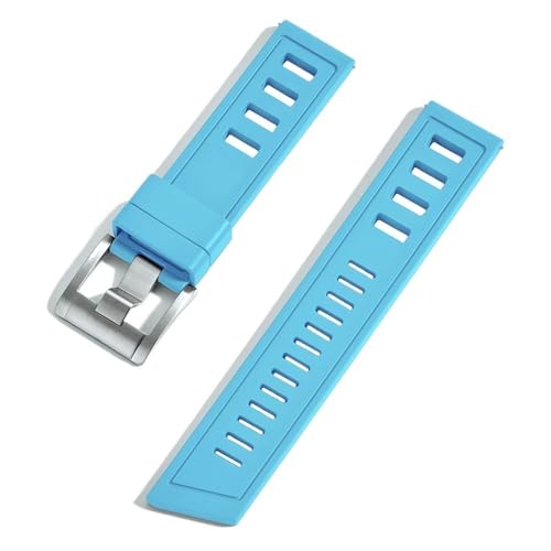 Bracelet montre étanche 22mm bleu ciel FKM idéal pour le surf et le quotidien
