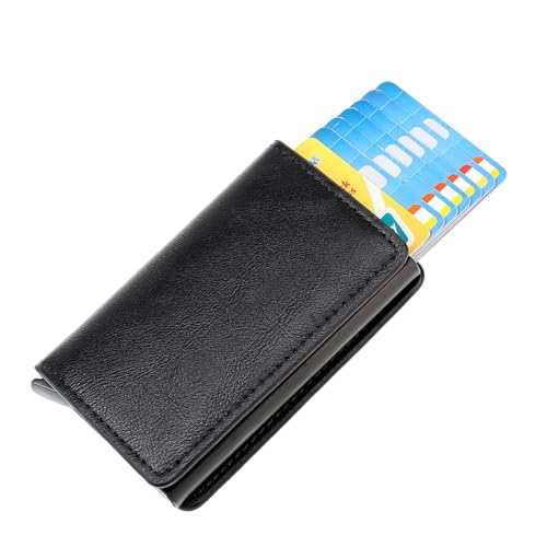 Pop up Card Wallet RFID Blocking Men Slim Metal Credit Card Holder Business Money Pocket Card Case for Men and Women (black)2
