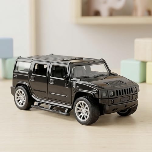Image of Toyshine 1:32 Scale Die Cast Racing H2 Model Vehicle Toy Car with Pull Back Function Along with Opening Door Feature for Kids Boy Girl 3+, Black