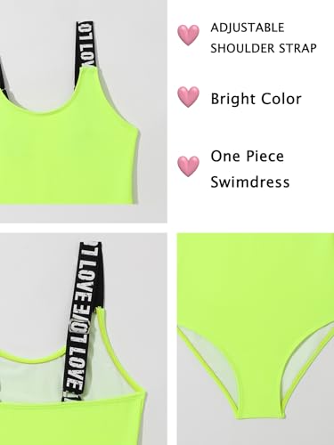 Girl's Swimsuit One Piece Swimwear Adjustable Shoulder Straps3