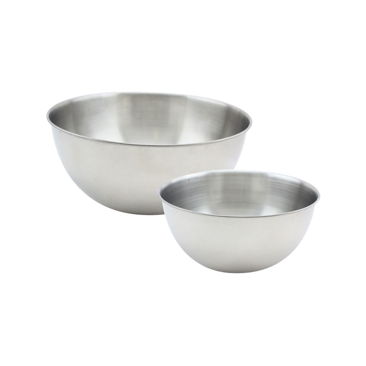 Fackelmann 9983550 Set of 2 Mixing Bowls, Mixing Bowl, Metal Salad Bowl, Stainless Steel, 20.5 cm, 25 cm