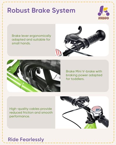 Image of KRIDDO Pro Toddler Balance Bike 2+ Year Old with Hand Brake and Kickstand