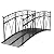 Kinfant Outdoor Metal Garden Bridge - 8 Ft Decorative Iron Garden Arch Footbridge with 2 Safety Patterned Siderails for Pond, Creek, Stream (96”*28”*35.6”)