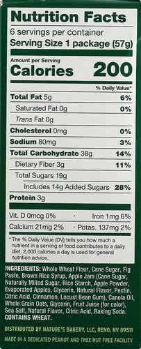 Image of Nature's Bakery Fig Bars, Apple Cinnamon, 2 Oz, 6 Ct (Pack of 2)