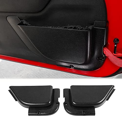 Hoolcar Front Door Storage Pockets Door Side Insert Organizer Box Door Net Pocket Replacement for 2011-2018 Jeep Wrangler JK JKU Interior Storage Expansion Accessories Black 2PCs