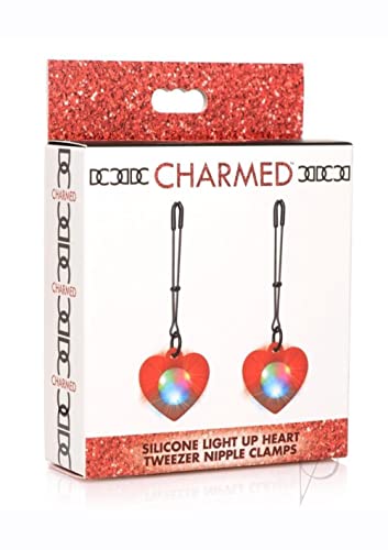 Pince tétons cœur lumineuse silicone violet à serrage modulable