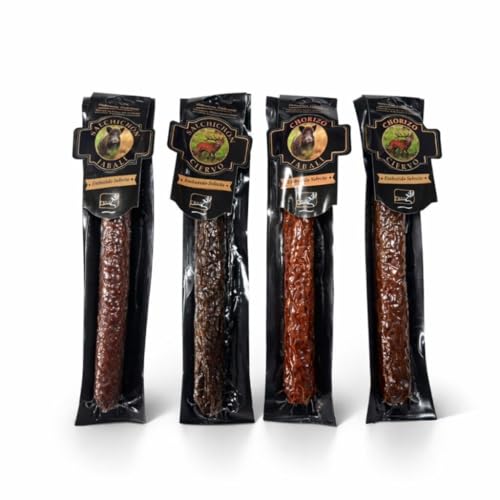 Lote Embutidos de Caza Extremeño | Chorizo y Salchichón de Jabalí y Ciervo | 200g aprox. c/u | Selección Gourmet Tradicional