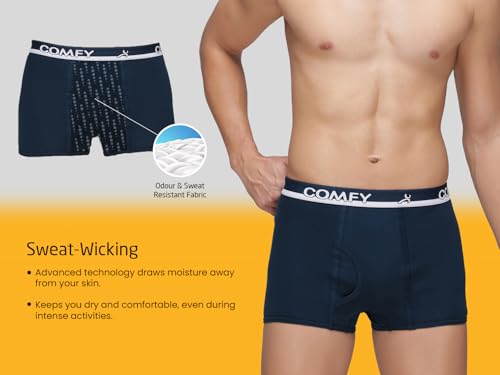 Image of Amul Comfy Men's Trunk Underwear | Soft Outer Elastic | Soft Waistband | Breathable Comfortable Innerwear | Pack of 2 | Color May Vary