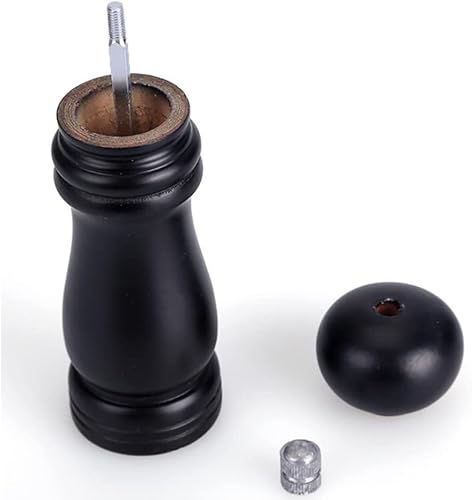 Miniatura 5 de Molinillo de pimienta de madera, coctelera de sal de madera, molinillo de sal y pimienta, molinillo de grosor profesional manual para especias para