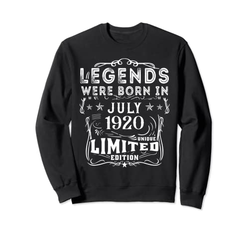 Cumpleaños Julio 1920 Edición Limitada Regalo Legend July Sudadera