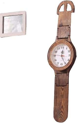 Reloj de pared de madera silencioso sin tictac, funciona con pilas, reloj de pared de madera retro vintage decorativo para cocina, sala de estar,
