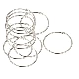 Uxcell Metal Loose Leaf Binder Locking Rings Keyring 3.5-inch Inner Diameter, 10 Pieces (a16031400ux2055)