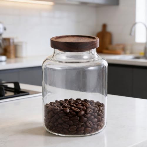 Frasco de vidrio de alta calidad de 2000 ml con tapa de madera 7