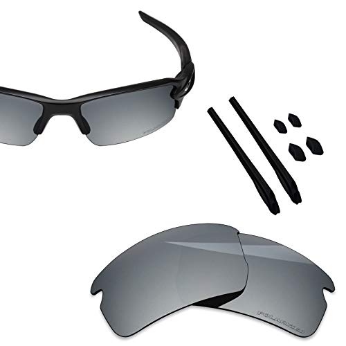 Image of BLAZERBUCK Anti-salt Polarized Replacement Lenses & Sock Kit for Oakley Flak 2.0 Asian Fit OO9271 - Silver Chrome
