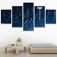 SIGNWIN 5 Panel Canvas Wall Art Aerial Astronomy & Space Expressive Global Moon Multicolor Photography Realism Warm for Home Decorations Ready to Hang - 60