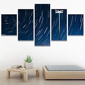 SIGNWIN 5 Panel Canvas Wall Art Aerial Astronomy...
