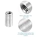 uxcell M4x0.7mm Round Coupling Nuts, 50 Pcs Carbon Steel Connector Nuts Fasteners Rod Bar Stud 15mm for Industrial Construction Fasteners, Silver