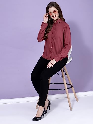 Image of OOMPH! Women's Cotton Regular Fit Floral Button Down Shirt