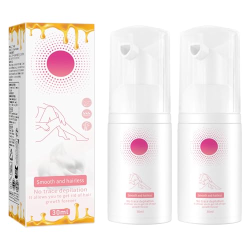 2 Unidades Spray Depilatorio con Mousse de Cera de Abeja, Body Hair Removal Cream, Calmante, Depilación Suave para Axilas, Brazos, Piernas, Hidratación Suave y Nutritiva, piel Suave, Todo Tipo de piel