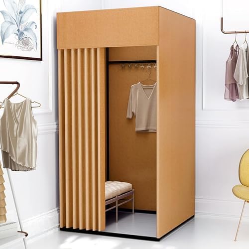 SIAMZYWV Floor-Standing Clothing Store Fitting Room Square Fitting Room Temporary Detachable Changing Room Solid Dressing Room