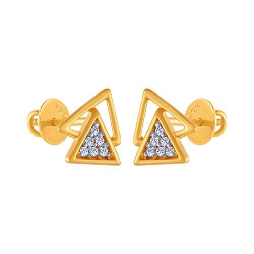 P.C. Chandra Jewellers 18k (750) Yellow Gold and Diamond Stud Earrings for Women - Image 3