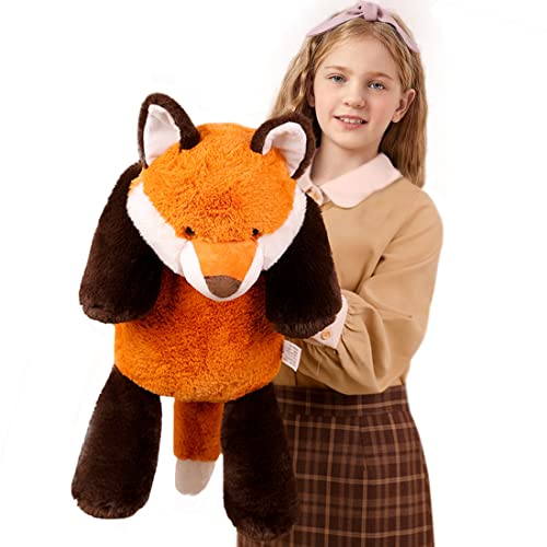 Elainren Furry Orange Red Fox Plush Soft Pillow, Big Lifelike Fox Stuffed Kawaii Orange Fox Plushie Animals Toy Gifts For Kids Children Boys Girls Xmas Birthday/23.6'' #TOP9