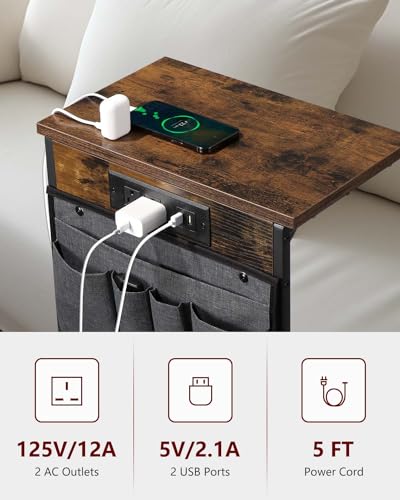 C-Shaped-End-Table-with-Charging-Station-Small-Couch-Side-Table-with-Storage-Bag-Power-Outlet-and-USB-Sturdy-Slide-Under-Sofa-Table-with-Metal-Frame-for-Living-Room-BedroomRustic-Brown