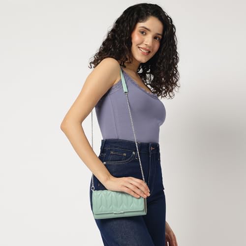 Image of Fastrack Zenith Women's Quilted Clutch | Detachable Chain, Card & Cash Slots, Magnetic Flap | Evening Clutch