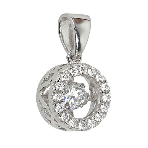 Pendentif femme argent 925 et zircon cubique brillant anti-ternissement